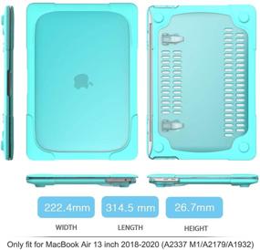 img 3 attached to 💻 Batianda Heavy Duty Case for MacBook Air 13 2020 - Cyan: Shockproof Hard Shell Cover with Kickstand - Compatible with A2179 A1932 A2337 M1 Chip - Enhanced Protection for Newest MacBook Air 13'' Touch ID