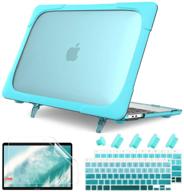 💻 batianda heavy duty case for macbook air 13 2020 - cyan: shockproof hard shell cover with kickstand - compatible with a2179 a1932 a2337 m1 chip - enhanced protection for newest macbook air 13'' touch id logo