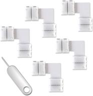 🔌 philips hue lightstrip plus 6-pin cut-end to cut-end connector, l-shaped 90 degree corner connectors for light strip, 6 pins led lightstrip connectors (5 pack, white) logo