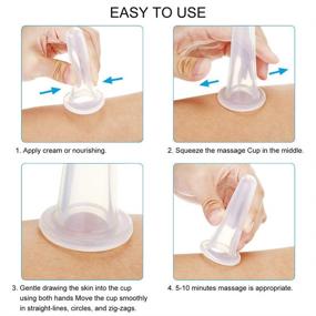 img 1 attached to 🌟 AKOAK 4-Piece Set (2 Large & 2 Small) Natural Silicone Massage Cups for Body, Face, Neck, Back, Eye Massage, Vacuum Tank, Ideal for Body and Facial Care, Anti-aging Beauty Tool - White