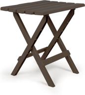 camco 21048 51886 mocha large adirondack portable outdoor folding side table - ideal for beach, camping, picnics, cookouts & more! weatherproof & rust resistant логотип