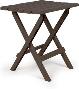 img 3 attached to Camco 21048 51886 Mocha Large Adirondack Portable Outdoor Folding Side Table - Ideal for Beach, Camping, Picnics, Cookouts & More! Weatherproof & Rust Resistant