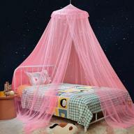 🌟 mengersi pink bed canopy with glow in the dark stars - princess mosquito net bed curtains for girls kids bed, baby crib, twin full size bed - room decor with fire retardant fabric logo