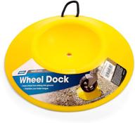 🔶 yellow camco heavy duty wheel dock with rope handle - prevents trailer wheel sinking into dirt or mud, easy to store and transport, 44632 logo