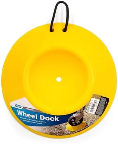 img 1 attached to 🔶 Yellow Camco Heavy Duty Wheel Dock with Rope Handle - Prevents Trailer Wheel Sinking Into Dirt or Mud, Easy to Store and Transport, 44632