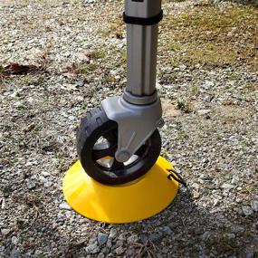 img 3 attached to 🔶 Yellow Camco Heavy Duty Wheel Dock with Rope Handle - Prevents Trailer Wheel Sinking Into Dirt or Mud, Easy to Store and Transport, 44632