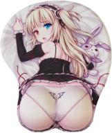 😄 betomsps non slip mouse pad: wifu anime gaming funny mouse pad with gel wrist support – purple logo