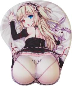 img 4 attached to 😄 BETOMSPS Non Slip Mouse Pad: Wifu Anime Gaming Funny Mouse Pad with Gel Wrist Support – Purple