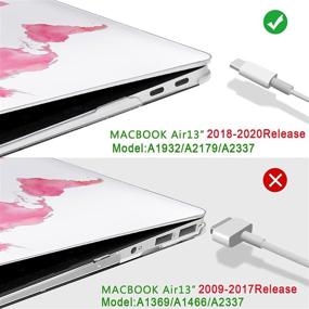 img 3 attached to Stylish MacBook Air 13 inch Case 2020: B BELK Smooth Laptop Hard Shell + Keyboard Covers - Silver Pink Map