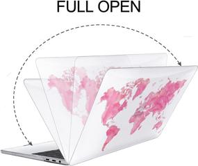 img 1 attached to Stylish MacBook Air 13 inch Case 2020: B BELK Smooth Laptop Hard Shell + Keyboard Covers - Silver Pink Map