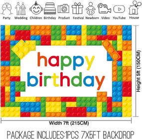 img 3 attached to 🎉 Vibrant Color Brick Birthday Backdrop: Capture Memorable Moments with Allenjoy 7x5ft Building Bricks Photography Background for Kid's Party Supplies and Photo Booth Props