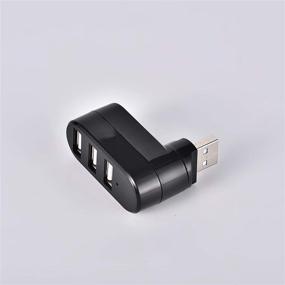 img 2 attached to 💻 USB2.0Hub Dock 3-Port USB Splitter – Высокоскоростной 3-портовый вращающийся хаб (черный)