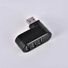 img 4 attached to 💻 USB2.0Hub Dock 3-Port USB Splitter – Высокоскоростной 3-портовый вращающийся хаб (черный)