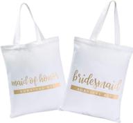 👜 bridesmaid bags: stylish tote bags & canvas bag set (6 pack) logo