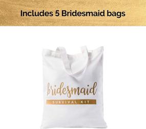 img 2 attached to 👜 Bridesmaid Bags: Stylish Tote Bags & Canvas Bag Set (6 Pack)