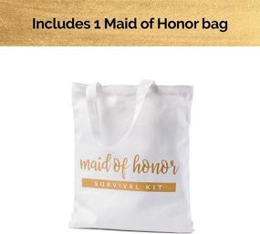 img 3 attached to 👜 Bridesmaid Bags: Stylish Tote Bags & Canvas Bag Set (6 Pack)