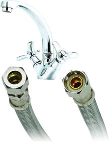 img 1 attached to 🚰 Fluidmaster B8F12 Faucet Connector, Braided Stainless Steel - 3/8 Compression Thread x 3/8 Copper Tubing Coupling, 12-Inch Length