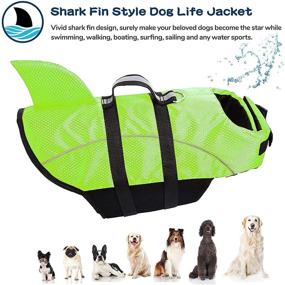 img 1 attached to 🦈 AOFITEE Dog Life Jacket | Ripstop Pet Life Vest with Reflective Design | Safety Lifesaver &amp; Life Preserver for Small Medium Large Dogs | Shark Fin &amp; Rescue Handle Included