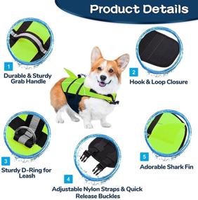 img 2 attached to 🦈 AOFITEE Dog Life Jacket | Ripstop Pet Life Vest with Reflective Design | Safety Lifesaver &amp; Life Preserver for Small Medium Large Dogs | Shark Fin &amp; Rescue Handle Included