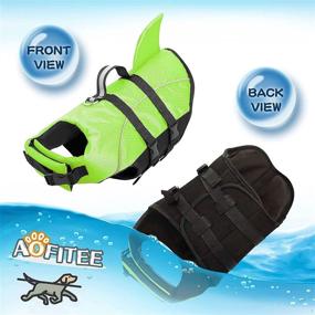 img 3 attached to 🦈 AOFITEE Dog Life Jacket | Ripstop Pet Life Vest with Reflective Design | Safety Lifesaver &amp; Life Preserver for Small Medium Large Dogs | Shark Fin &amp; Rescue Handle Included