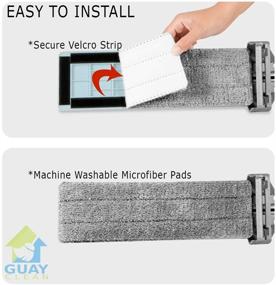 img 2 attached to 🧹 Guay Clean Flat Mop: Smart Self Squeeze Wringing No Bucket System - 2X Microfiber Pads for Efficient Dry and Wet Household Cleaning - Telescopic Pole with Spin Head - Home and Commercial Cleaner in Blue