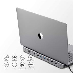 img 3 attached to 🔌 LENTION USB C Docking Station - 100W PD, 4K HDMI/DisplayPort, VGA, Ethernet, Card Reader, USB 3.0/2.0, Aux Adapter - Compatible with 2016-2020 MacBook Pro, New Mac Air, Surface, and More (CB-C95) - Space Gray