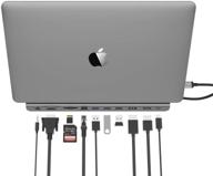 🔌 lention usb c docking station - 100w pd, 4k hdmi/displayport, vga, ethernet, card reader, usb 3.0/2.0, aux adapter - compatible with 2016-2020 macbook pro, new mac air, surface, and more (cb-c95) - space gray logo