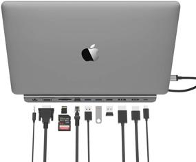 img 4 attached to 🔌 LENTION USB C Docking Station - 100W PD, 4K HDMI/DisplayPort, VGA, Ethernet, Card Reader, USB 3.0/2.0, Aux Adapter - Compatible with 2016-2020 MacBook Pro, New Mac Air, Surface, and More (CB-C95) - Space Gray