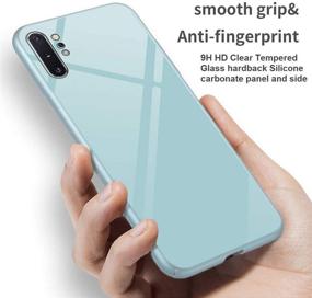 img 3 attached to 📱 XLHLKP Samsung Galaxy Note 10 Plus Case - Tempered Glass Pattern Back + TPU Frame Hybrid Slim Case - Anti-Drop Protection - Sky Blue