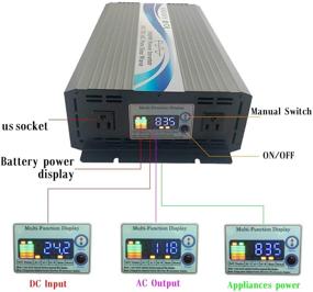 img 3 attached to 🔌 Эффективный КRXNY 3000W инвертор сети без подключения к сети: 24V DC на 110V 120V AC Преобразователь чистого синусоидального напряжения 60 Гц с ЖК-дисплеем