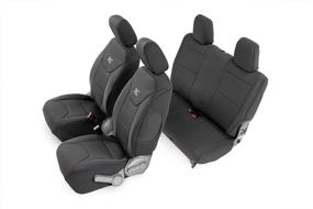 img 4 attached to Rough Country Neoprene Seat Covers for 2007-2010 Jeep Wrangler JK 2DR, 1st/2nd Row, Water-Resistant, Model 91005, 2 Door