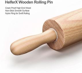 img 3 attached to 🥖 HelferX 17.6 inch Wooden Rolling Pin for Baking - Versatile Long Dough Roller for All Your Baking Needs