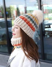 img 1 attached to 🧣 Womens Winter Beanie Hat Scarf Set - Cozy Knit Hat with Neck Scarves by Home Prefer