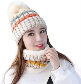 img 3 attached to 🧣 Womens Winter Beanie Hat Scarf Set - Cozy Knit Hat with Neck Scarves by Home Prefer