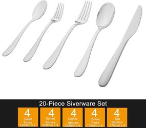 img 3 attached to 🍴 SANTUO Stainless Steel Silverware Flatware Set for Tableware