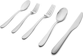 img 4 attached to 🍴 SANTUO Stainless Steel Silverware Flatware Set for Tableware