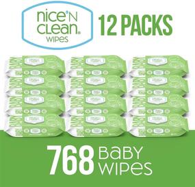 img 3 attached to 🍃 Gentle and Refreshing Nice 'N Clean Scented Baby Wipes for Sensitive Skin - 12 Pack, Green Tea & Cucumber Scent, 64 Count