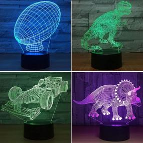 img 2 attached to 🌈 Elechood 4 Pack 3D Night LED Light Lamp Base with Remote Control and USB Cable: Adjustable 16 Colors Light Show Display Stand for Acrylic and Plexiglass - Perfect Decorative Lights for Room, Shop, Bar, and Restaurant