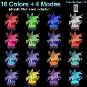 img 3 attached to 🌈 Elechood 4 Pack 3D Night LED Light Lamp Base with Remote Control and USB Cable: Adjustable 16 Colors Light Show Display Stand for Acrylic and Plexiglass - Perfect Decorative Lights for Room, Shop, Bar, and Restaurant