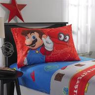 🎮 premium super mario nintendo odyssey 4-piece full bedding sheet set - latest 2018 collection logo