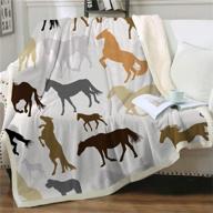 🐴 chifave horse blanket: 50"x60" kids' throw blanket with ponies, animals, & cavalry - plush cowgirl cowboy western fleece couch blanket for boys, girls, sofa bed & office use logo