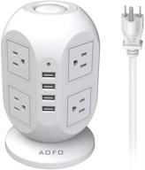 💡 8-outlet power strip tower with 4 usb ports - surge protector and charging station, 10ft long extension cord, widely spaced multi outlets logo