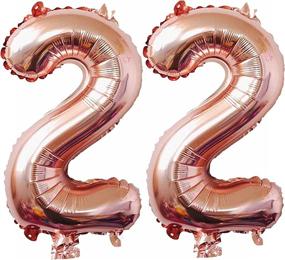 img 1 attached to 🌹 Premium Rose Gold Jumbo 22nd Birthday Party Supplies & Anniversary Decorations