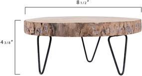 img 1 attached to 🪵 Natural Wood Color Pedestal with Hairpin Metal Legs, 9-inch by Creative Co-Op Paulownia