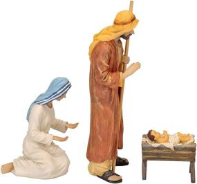 img 2 attached to 🌟 Exquisite Set of 3 Deluxe Holy Family 12 inch Resin Stone Nativity Figurines - Perfect Christmas Decor