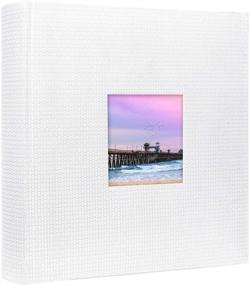 img 4 attached to 📸 Golden State Art, 200-Pocket Photo Album for Family Memories, Weddings, Anniversaries, and Holidays - Holds 4x6 Pictures with Memo Space (White, Embossed Cover, Set of 1)