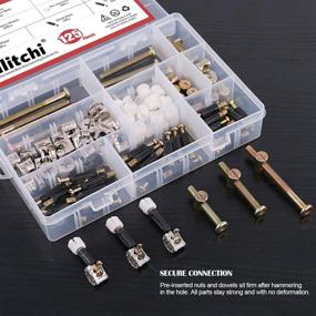 img 1 attached to 🛠️ Hilitchi 125 Pcs 3-in-1 Cam Fitting with Dowel and Pre-Inserted Nut, Hex Drive Socket Cap Furniture Barrel Nuts, Crib Screws Assortment Kit - Zinc Plated Furniture Connecting Hardware Connectors