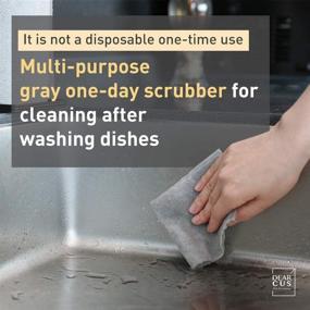 img 1 attached to 🧽 DEARCUS Grey 1 Day Scrubbers: Powerful Kitchen & Bathroom Scrubbing with 60 Non-Scratch Sheets