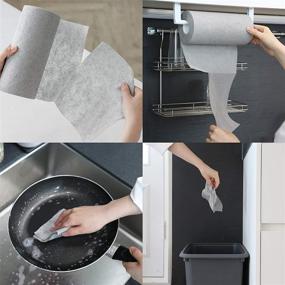 img 3 attached to 🧽 DEARCUS Grey 1 Day Scrubbers: Powerful Kitchen & Bathroom Scrubbing with 60 Non-Scratch Sheets