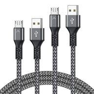 🔌 быстрая зарядка micro usb кабеля для usb, 2 шт [4ft+6ft] кабель передачи данных для android зарядного устройства - совместим с samsung galaxy s7 edge s6 s5 s2 j7 j7v j5 j3 note4 5, lg k40 k20, moto e4 e5 e6, ps4, xbox one - jiuwfox логотип